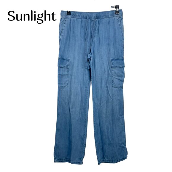 Social Standard By Sanctuary Womens Pull-On Cargo Pants SZ Large Elastic Waist - Picture 1 of 10